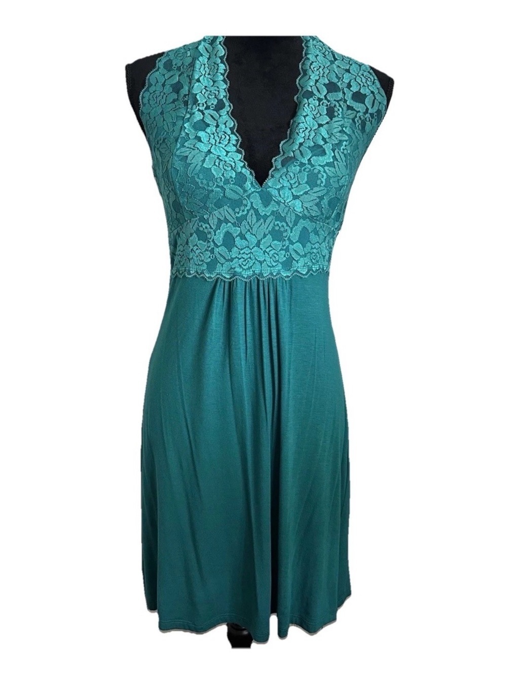 Vtg Wet Seal Y2K Babydoll Lace Bodice Green Halter Dress Jr L Sexy Date Night